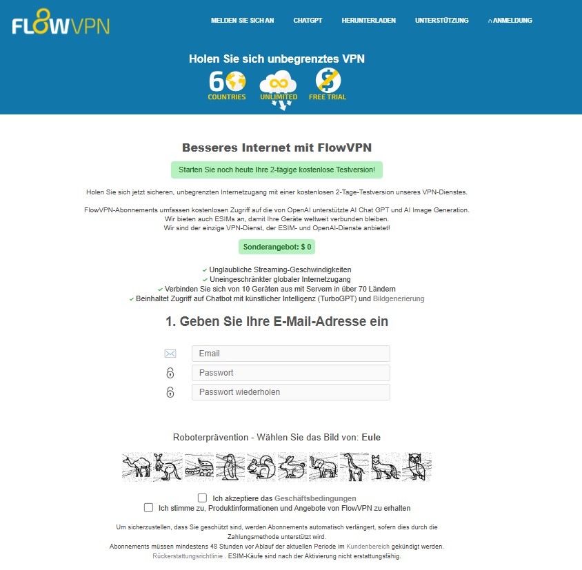 FlowVPN Login